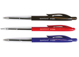 Balpen Quantore drukknop zwart medium