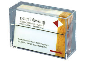 Visitekaartbox Sigel VA110 voor 100 kaarten 86x56mm acryl glashelder