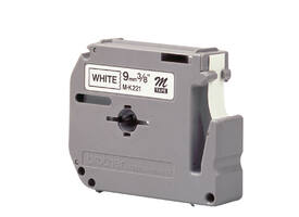 Labeltape Brother P-touch M-K221BZ ongelamineerd 9mm zwart op wit