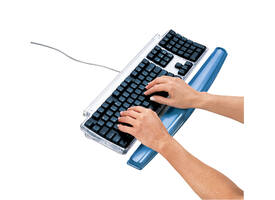 Polssteun toetsenbord Fellowes Crystals gel transparant blauw