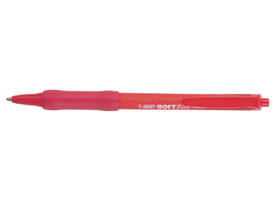 Balpen Bic soft feel grip clic medium rood